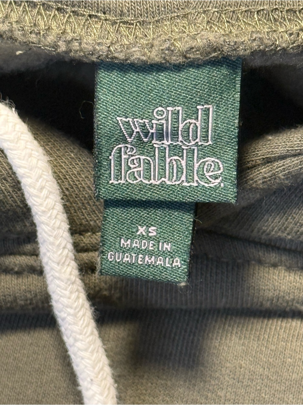 Wild Fable Women's Cropped Hoodie - Olive Green. Size XS - Picture 2 of 5